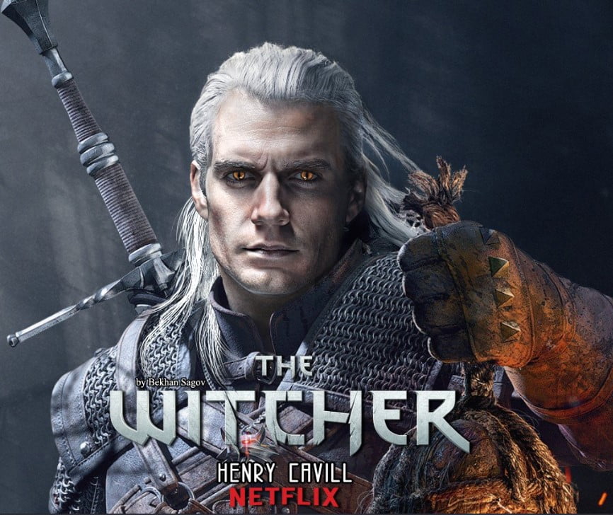 geralt cavill wiedźmin witcher netflix fanart