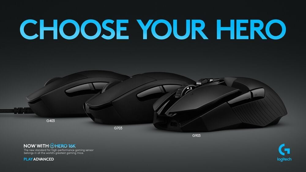 Zdjęcie okładkowe wpisu: Logitech G903 Lightspeed, G703 Lightspeed i G403 otrzymały sensor Hero 16K