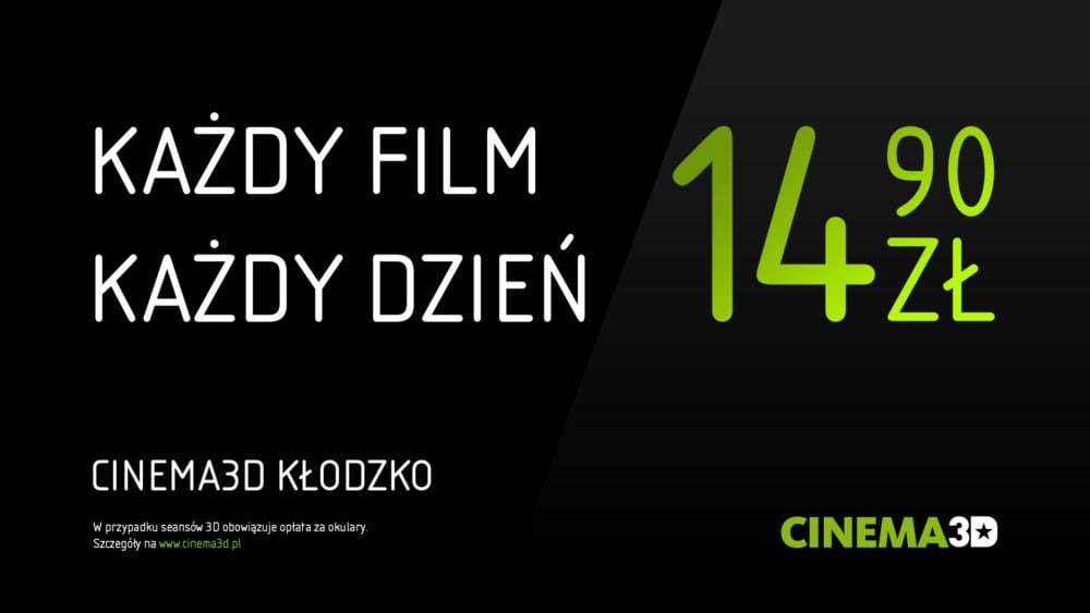 Zdjęcie okładkowe wpisu: Cinema3D w Kłodzku i Gorzowie Wielkopolskim z biletami za 14,90 zł!