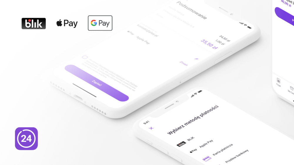 Zdjęcie okładkowe wpisu: Od dziś w Play24 wygodnie opłacisz fakturę za pomocą Apple Pay, Google Pay lub BLIKA