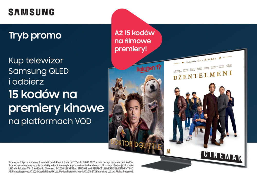 Zdjęcie okładkowe wpisu: Telewizory QLED z voucherami na premiery filmowe