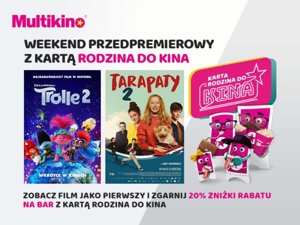 Zdjęcie okładkowe wpisu: Przedpremierowe pokazy Trolli 2 i Tarapatów 2 w Multikinie!