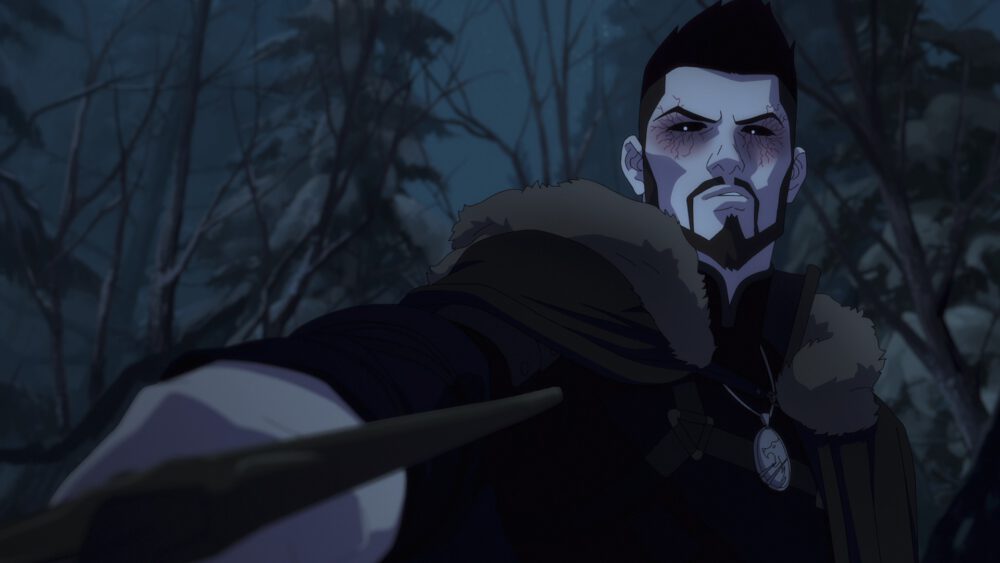 Zdjęcie okładkowe wpisu: Wiedźmin: Zmora Wilka – recenzja filmu anime. Wiedźmin złożył palce w znak Aard…