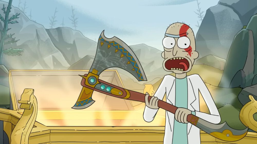 Zdjęcie okładkowe wpisu: Rick i Morty wystąpili w zabawnej reklamie God of War: Ragnarok