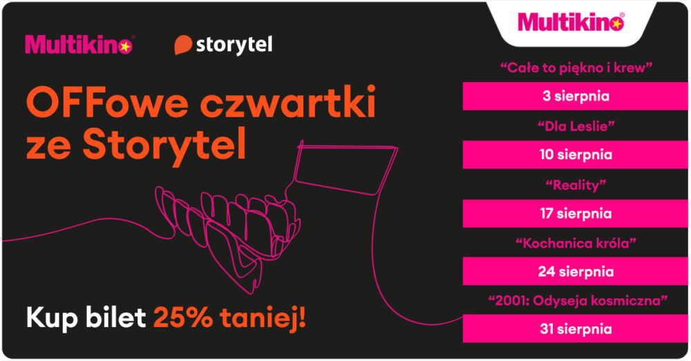 Zdjęcie okładkowe wpisu: Sierpniowe OFFowe czwartki ze Storytel w Multikinie!