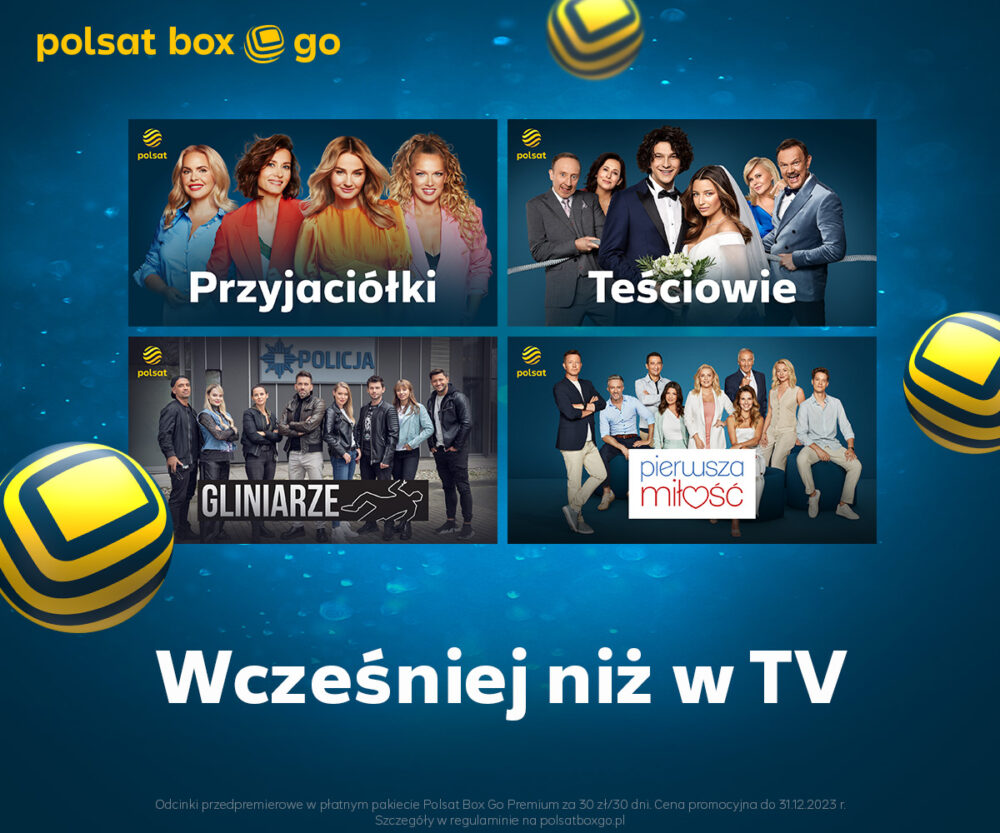 Zdjęcie okładkowe wpisu: Przedpremierowe odcinki nowych seriali, wybranych programów Polsatu i Czwórki w Polsat Box Go Premium