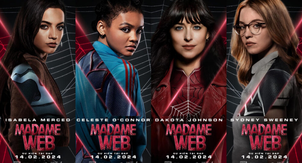 Zdjęcie okładkowe wpisu: Madame Web i reszta postaci na plakatach. Pożywka dla memów?