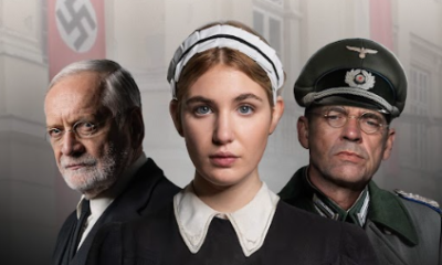 Zdjęcie okładkowe wpisu: Sophie Nelisse, Andrzej Seweryn i Dougray Scott na plakacie Przysięga Ireny