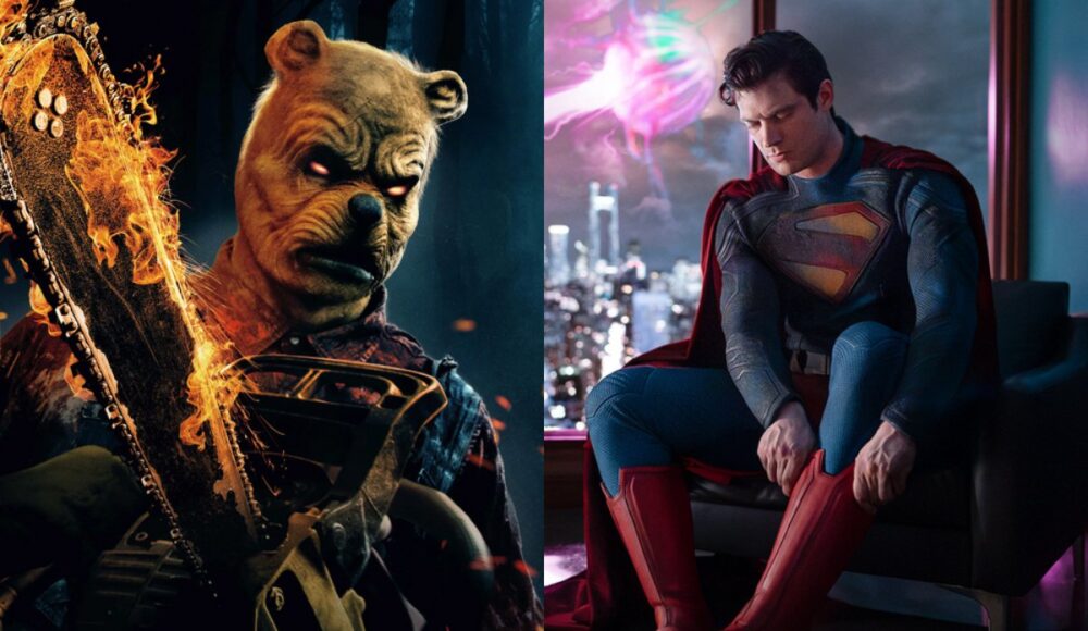 Zdjęcie okładkowe wpisu: Nowy Superman sparodiowany przez plakat slashera Puchatek: Krew i miód 2