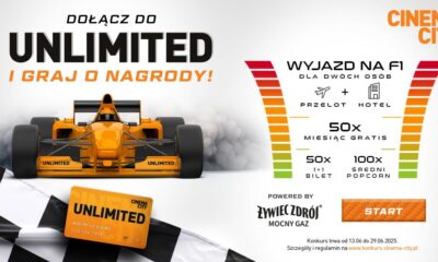 Zdjęcie okładkowe wpisu: Cinema City ogłasza niezwykły konkurs. Do wygrania wyjazd na wyścig F1