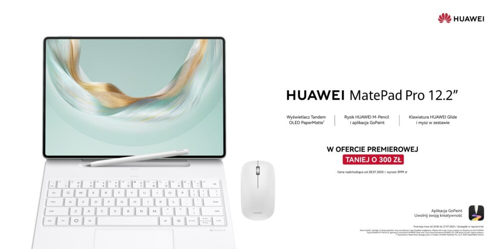 Zdjęcie okładkowe wpisu: HUAWEI MatePad Pro 12.2” 2025 już dostępny w Polsce!