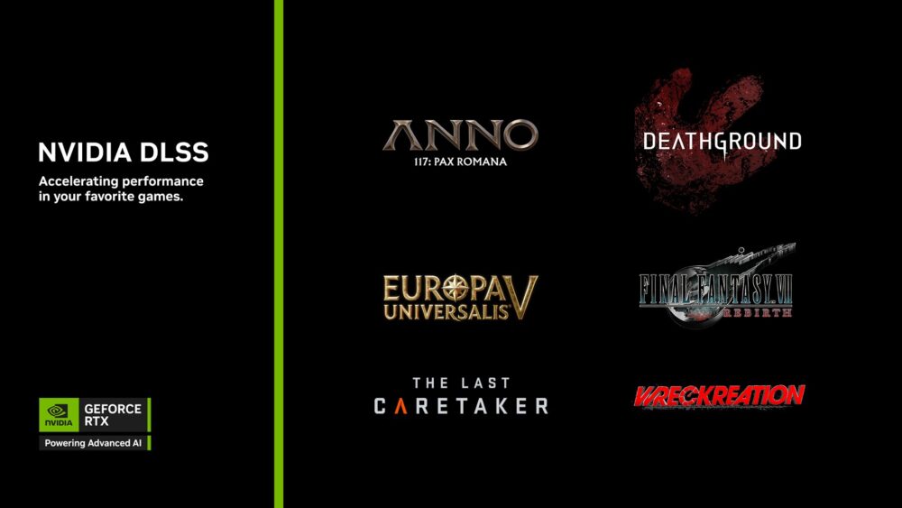 Zdjęcie okładkowe wpisu: Final Fantasy VII Rebirth, Deathground oraz The Last Caretaker akcelerowane przez technikę NVIDIA DLSS 4