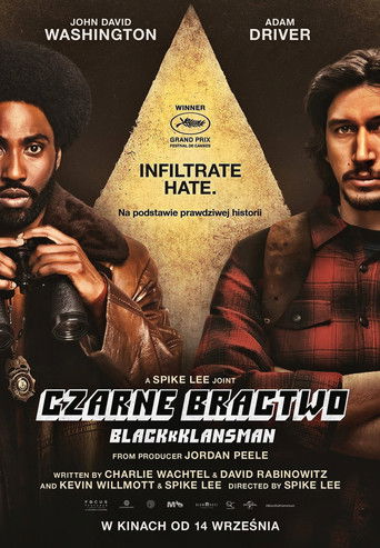 Okładka filmu Czarne Bractwo. BlacKkKlansman